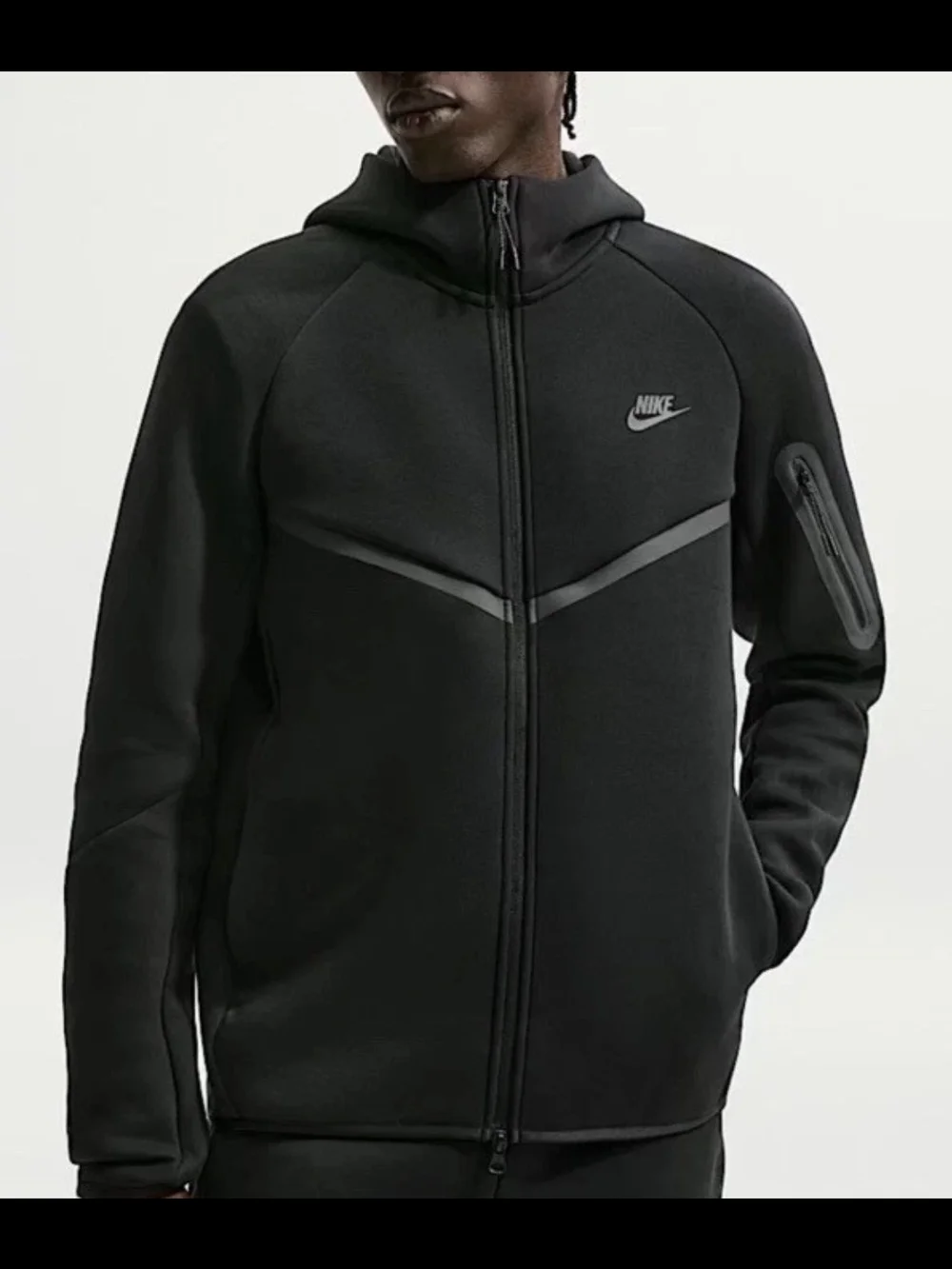 Nike Tech Fleece Jacket Sportswear Black Full Zip Hoodie HV0949-010 Men's XL